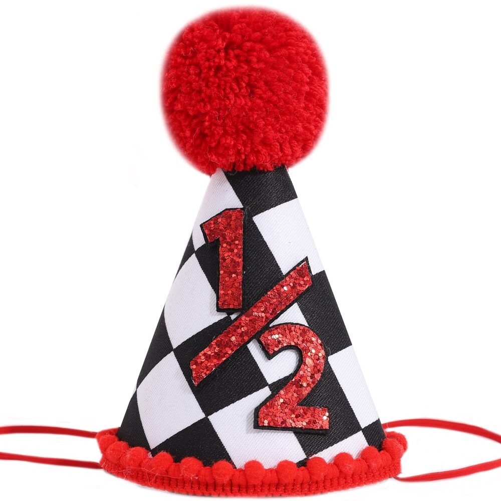9459 Race Car 1/2 Birthday Hat - Racing Theme Half Birthday Decorations, 6